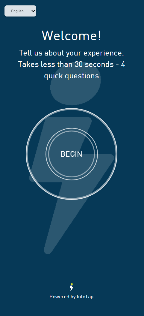 Captive portal survey welcome screen